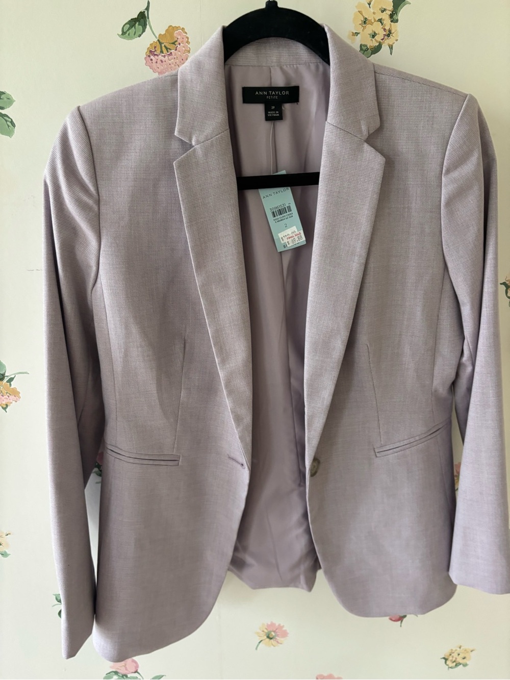 Ann Taylor Soft Lavender Single-Button Blazer